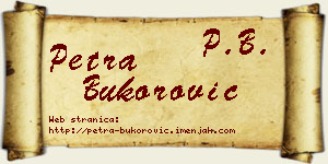Petra Bukorović vizit kartica